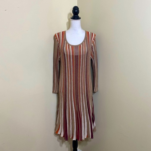 Cato || Woman’s Multi Color Vertical Stripe Sweater Dress size Xl - Picture 2 of 9